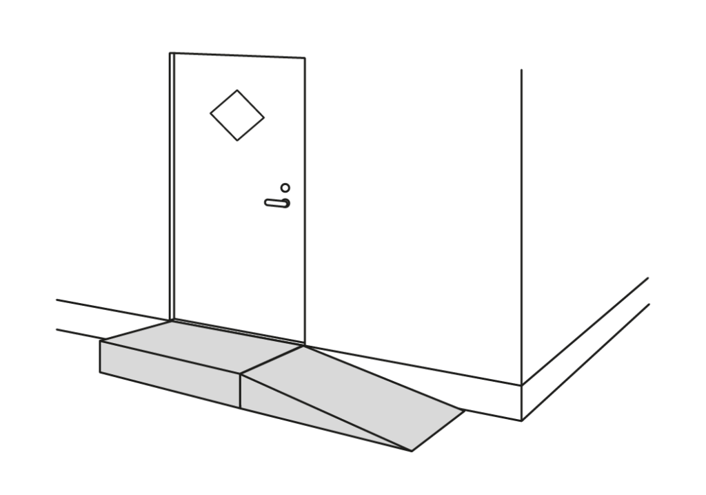 Illustrations af rampeløsning til udendørs